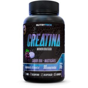 Creatina Mastigáveis . Sabor Uva . 90 Comprimidos . NutryeTech