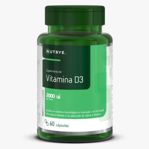 Grow Fit Suplementos - Vitamin D3 2000UI (60 caps) Nutrata